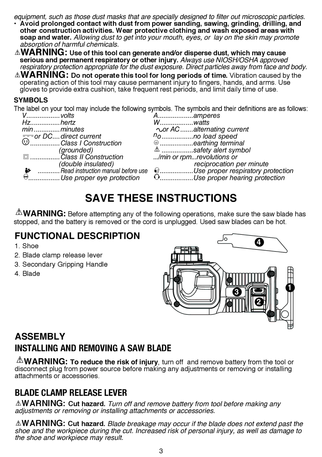 Black & Decker BDCMTRS instruction manual Functional Description 